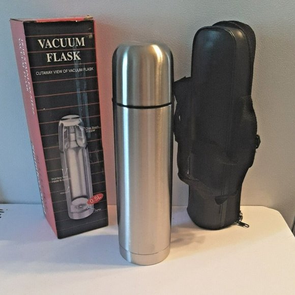 Vacuum Flask 18/10 Stainless Steel Bullet Line with Carry Bag Par-A-Dice Casino - Picture 11 of 11